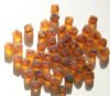 50 8mm Diagonal Hole Matte Topaz Tortoise Cube Beads